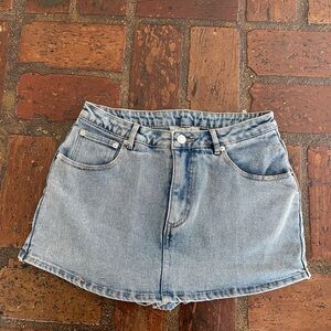 Denim mini skort